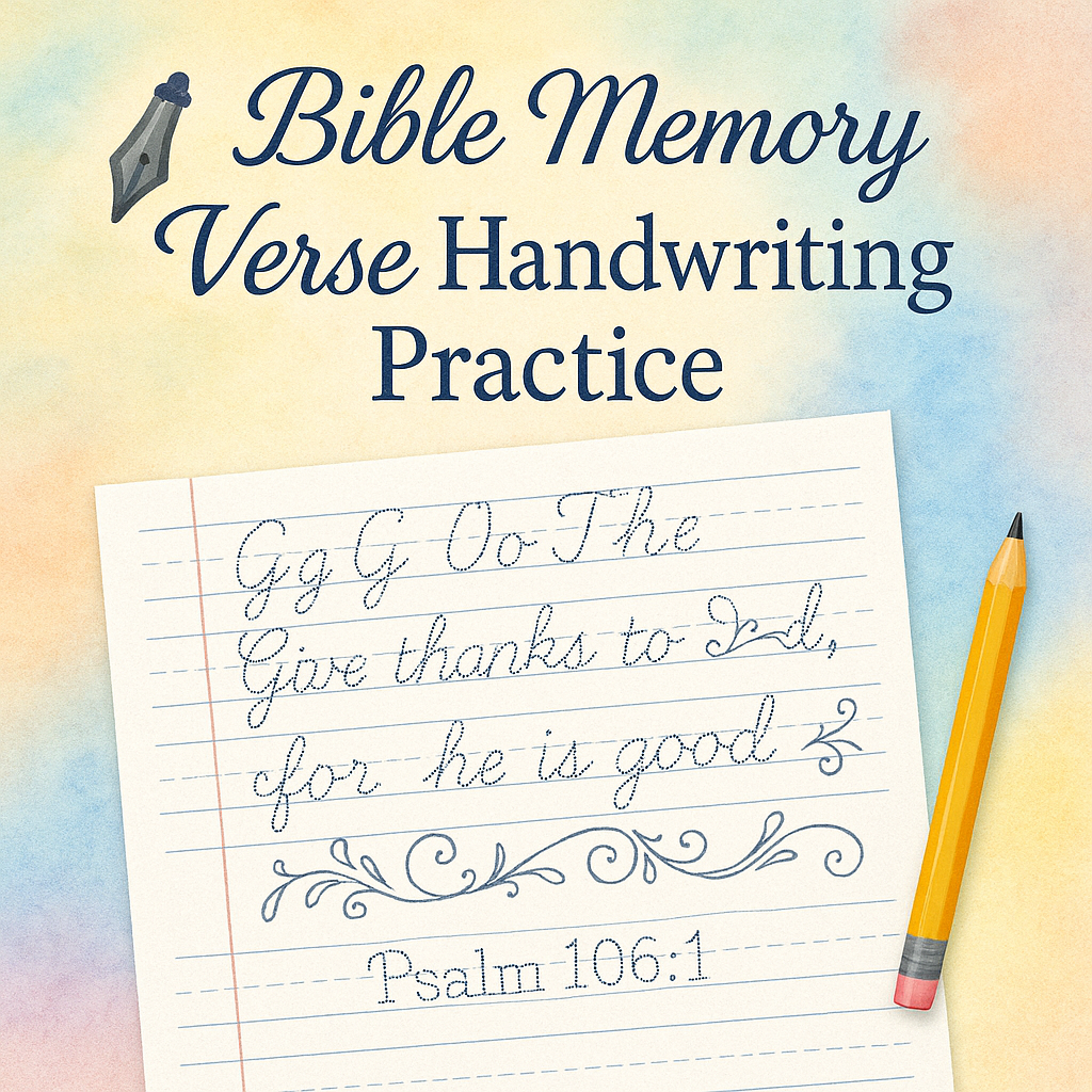✍️ Bible Memory Verse Handwriting Practice